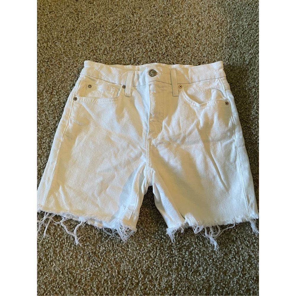 Joe's Jeans White Frayed Hem Denim Shorts